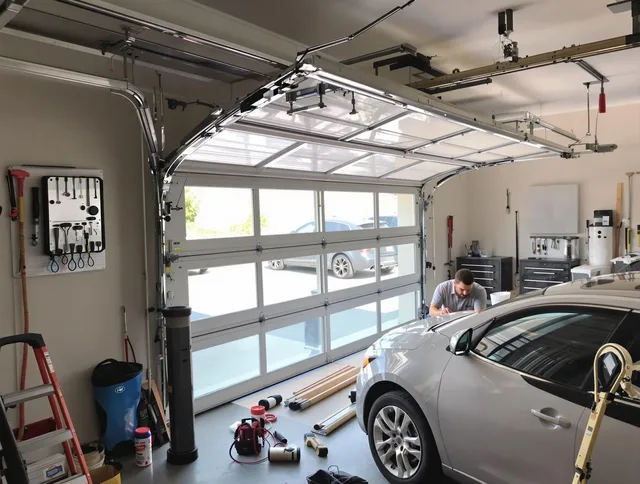Garage door noise reduction service by Old Saybrook Garage Door Repair in Old Saybrook