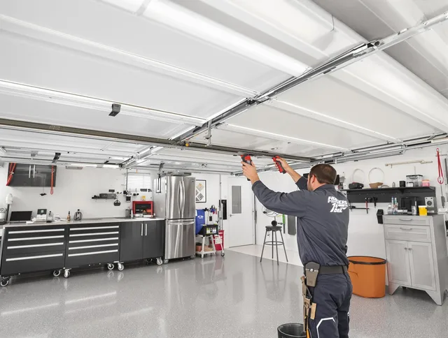 Overhead garage door repair service by Old Saybrook Garage Door Repair in Old Saybrook