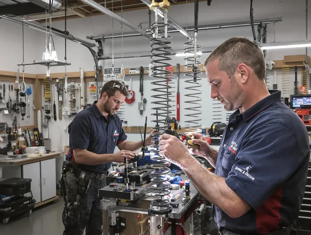 Garage door spring repair service by Old Saybrook Garage Door Repair in Old Saybrook