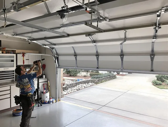 Garage door track repair service by Old Saybrook Garage Door Repair in Old Saybrook